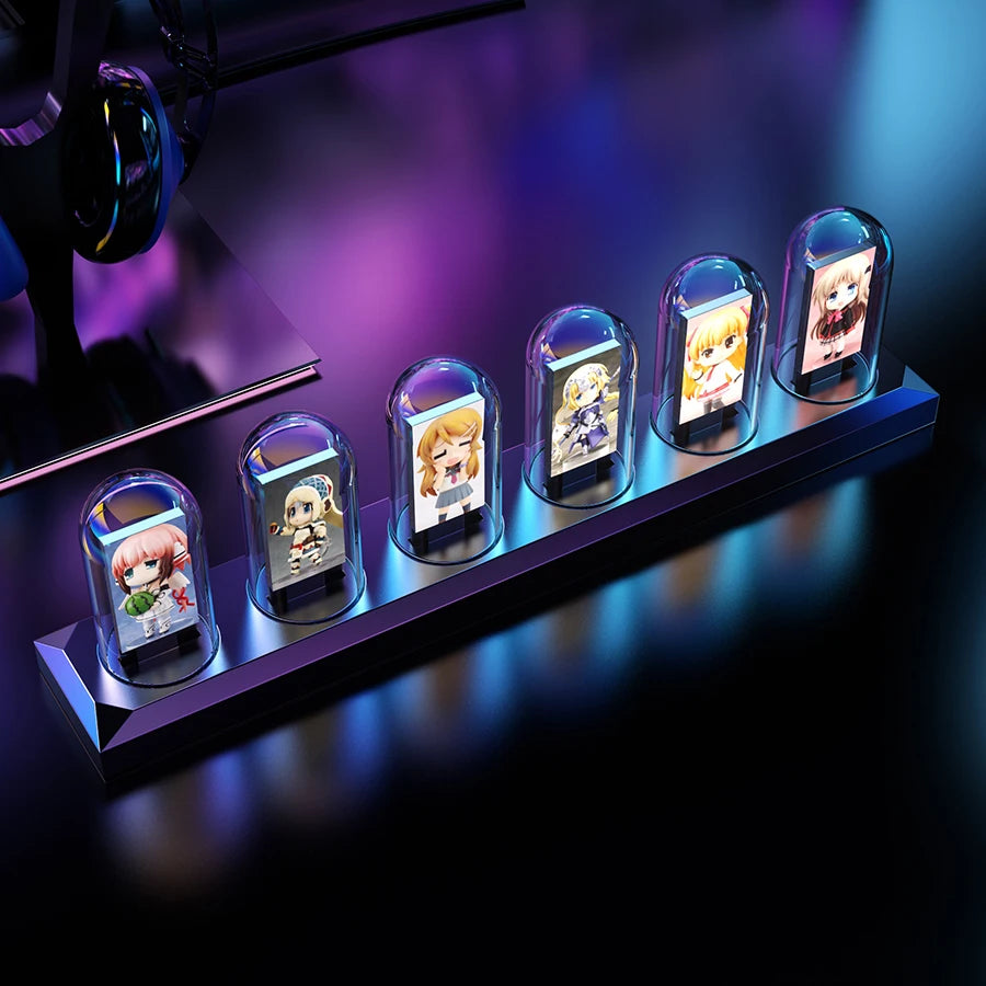 Nixie Tube RGB Clock Night Light Smart IPS Digital Desk Clock with App Control
