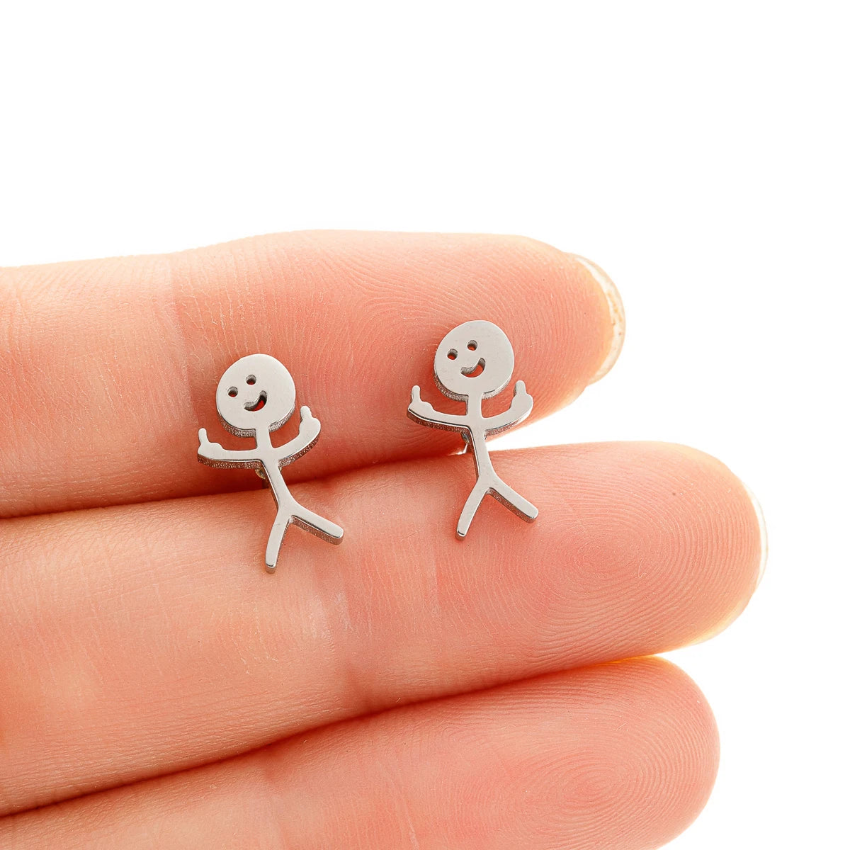 Funny Middle Finger Stud Earrings