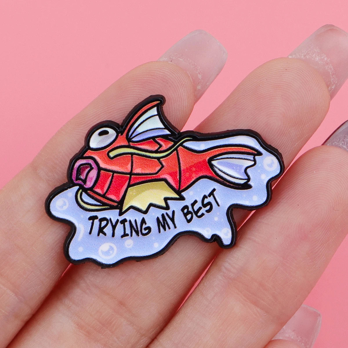 Magikarp “Trying My Best” Enamel Pin Badge