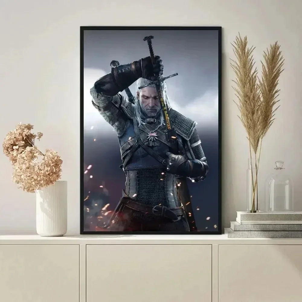 Witcher 3 Canvas Print Dark Fantasy Gamer Wall Art