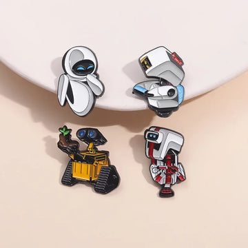 Wall-E & EVE Pin Badge Set – Full Set of 4