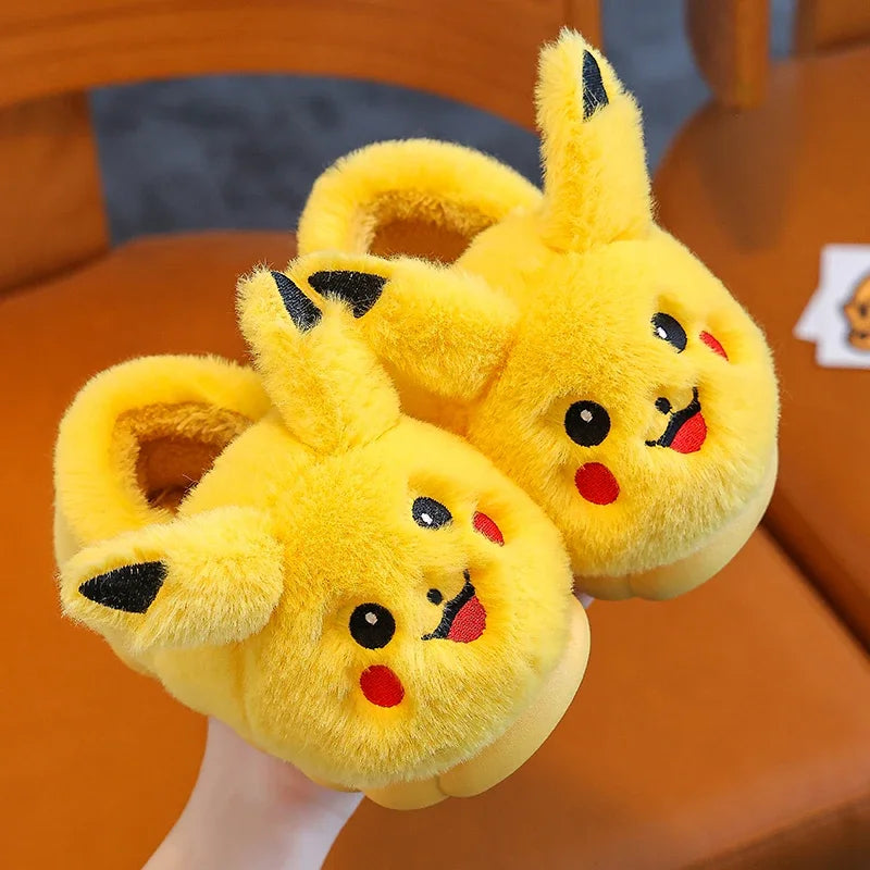 Pikachu Kids Plush Slippers