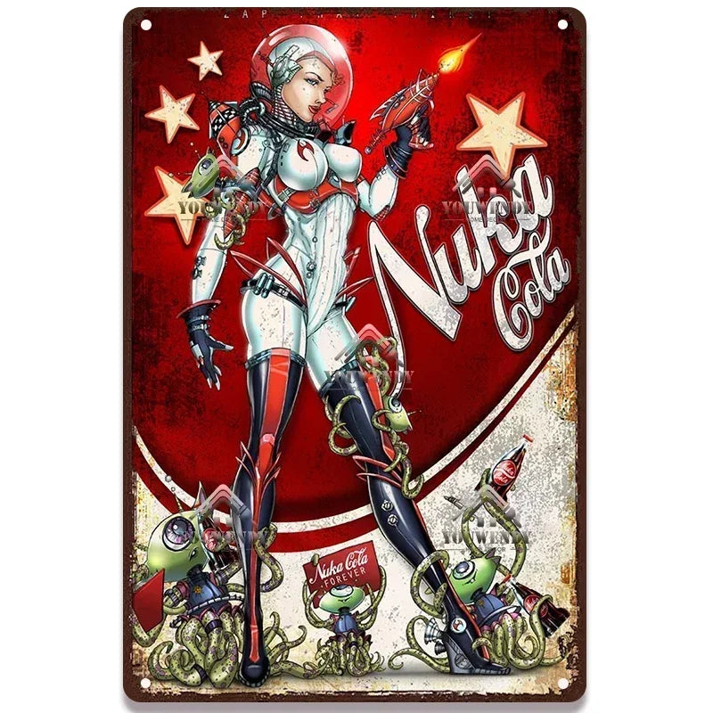 Retro Nuka Cola Metal Sign Wall Art