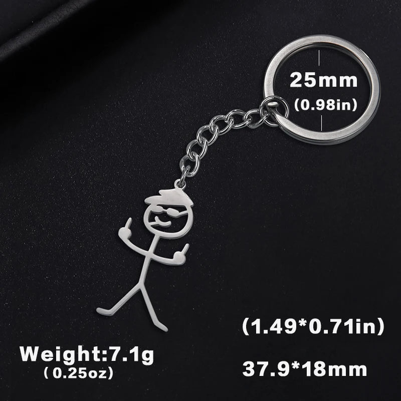 Funny Stickman Middle Finger Keychain
