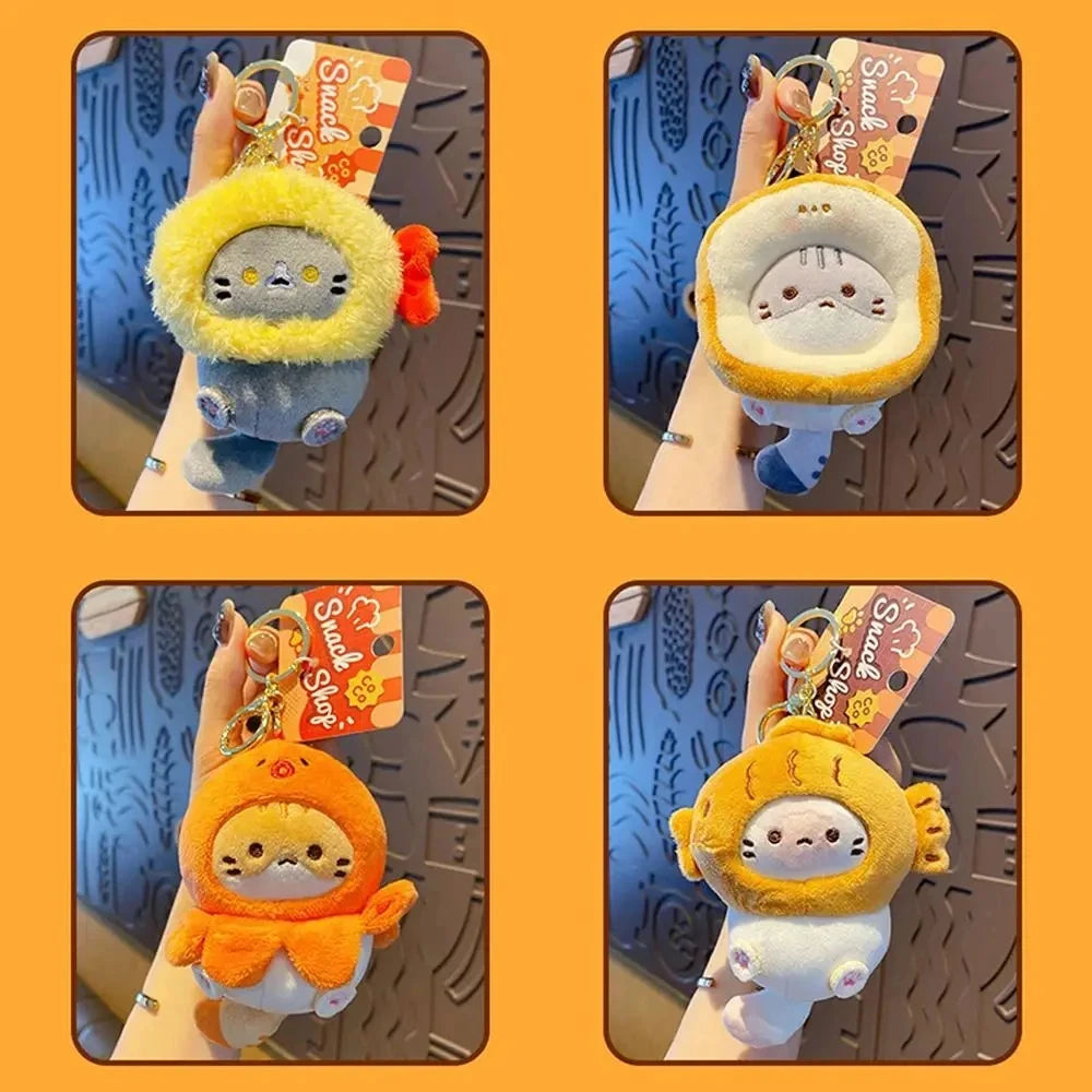 Cute Cocoa Cat Plush Keychain Kawaii Bag Charm