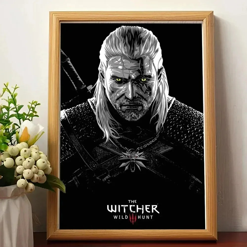 Witcher 3 Canvas Print Dark Fantasy Gamer Wall Art