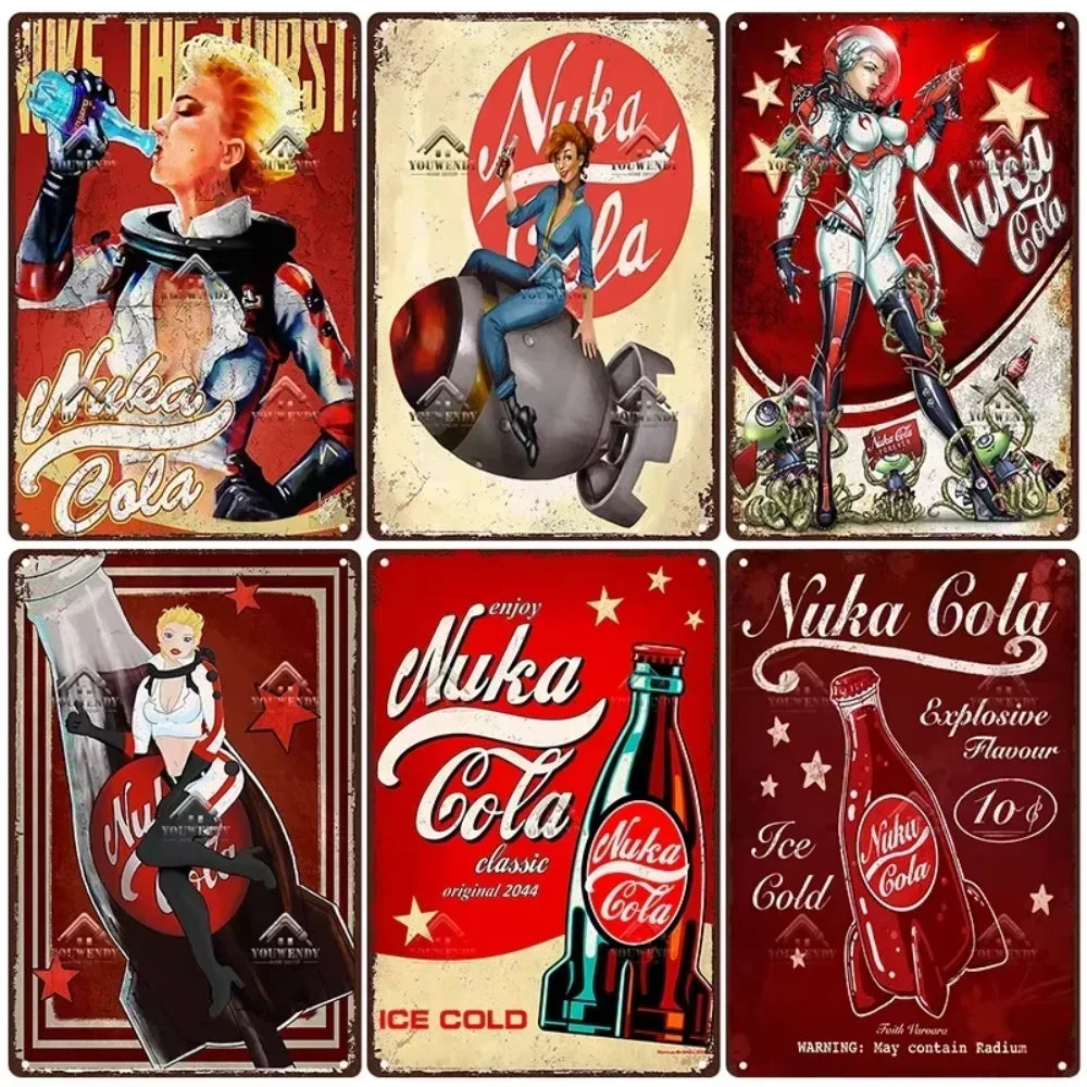 Retro Nuka Cola Metal Sign Wall Art