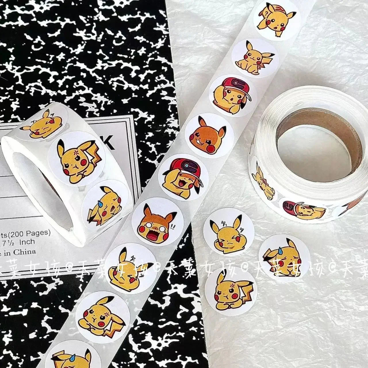 Pikachu Power Sticker Roll 500pcs Stickers