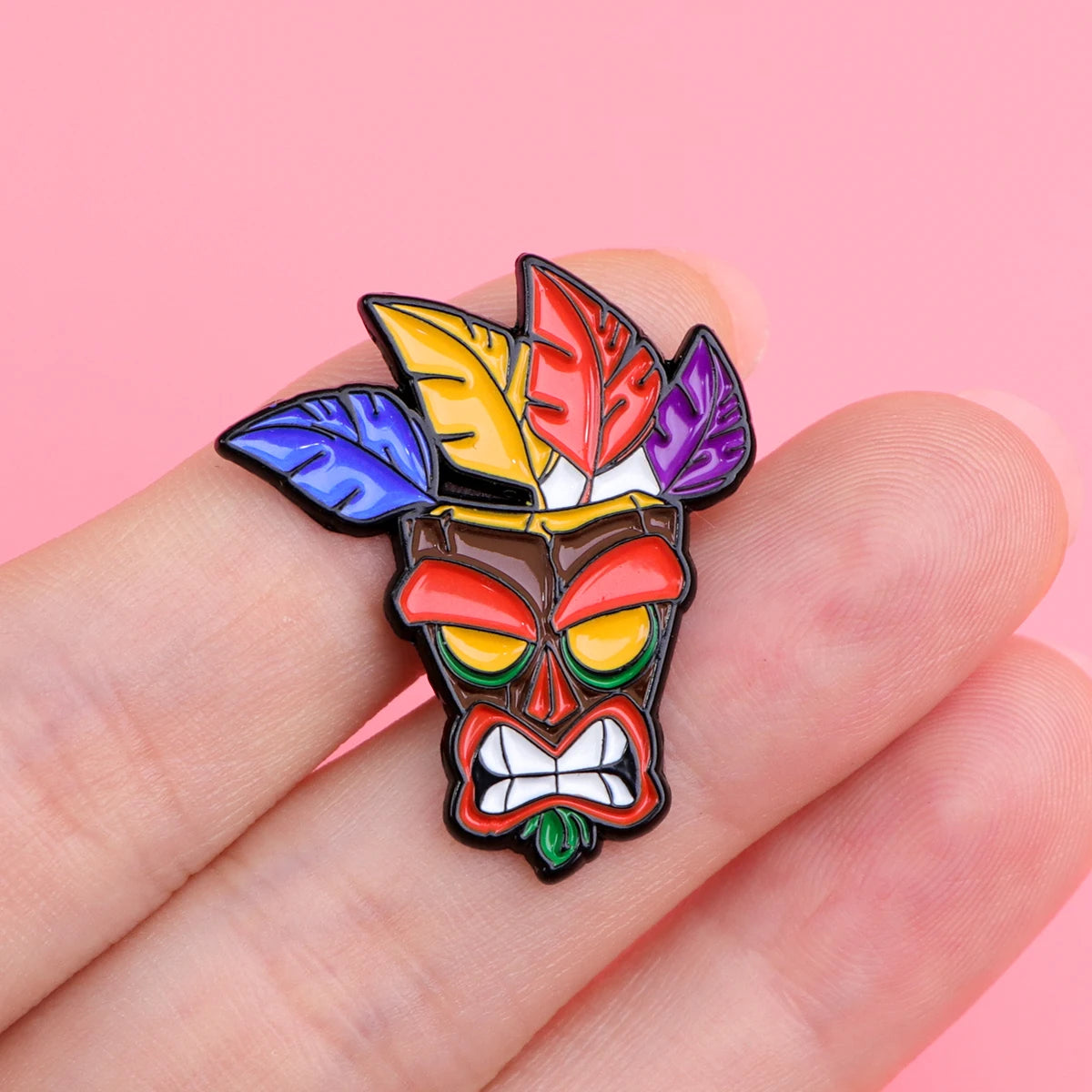 Crash Bandicoot Aku Aku Mask Enamel Pin Badge
