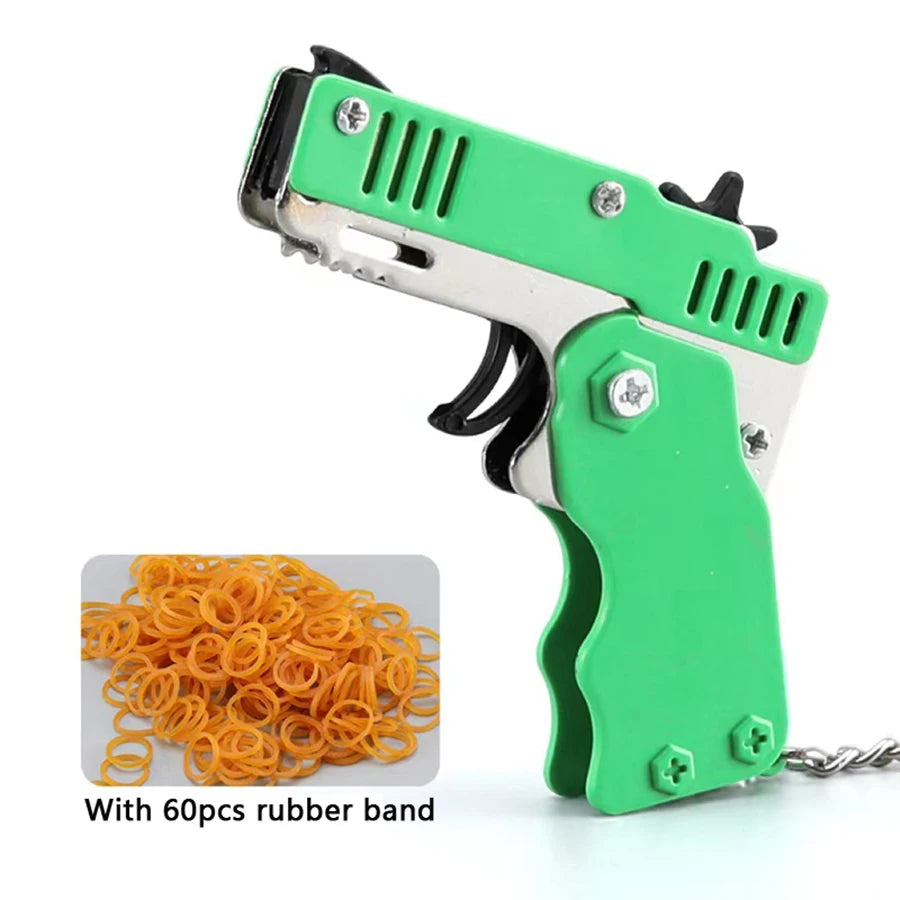 Metal Burst Rubber Band Launcher Keychain
