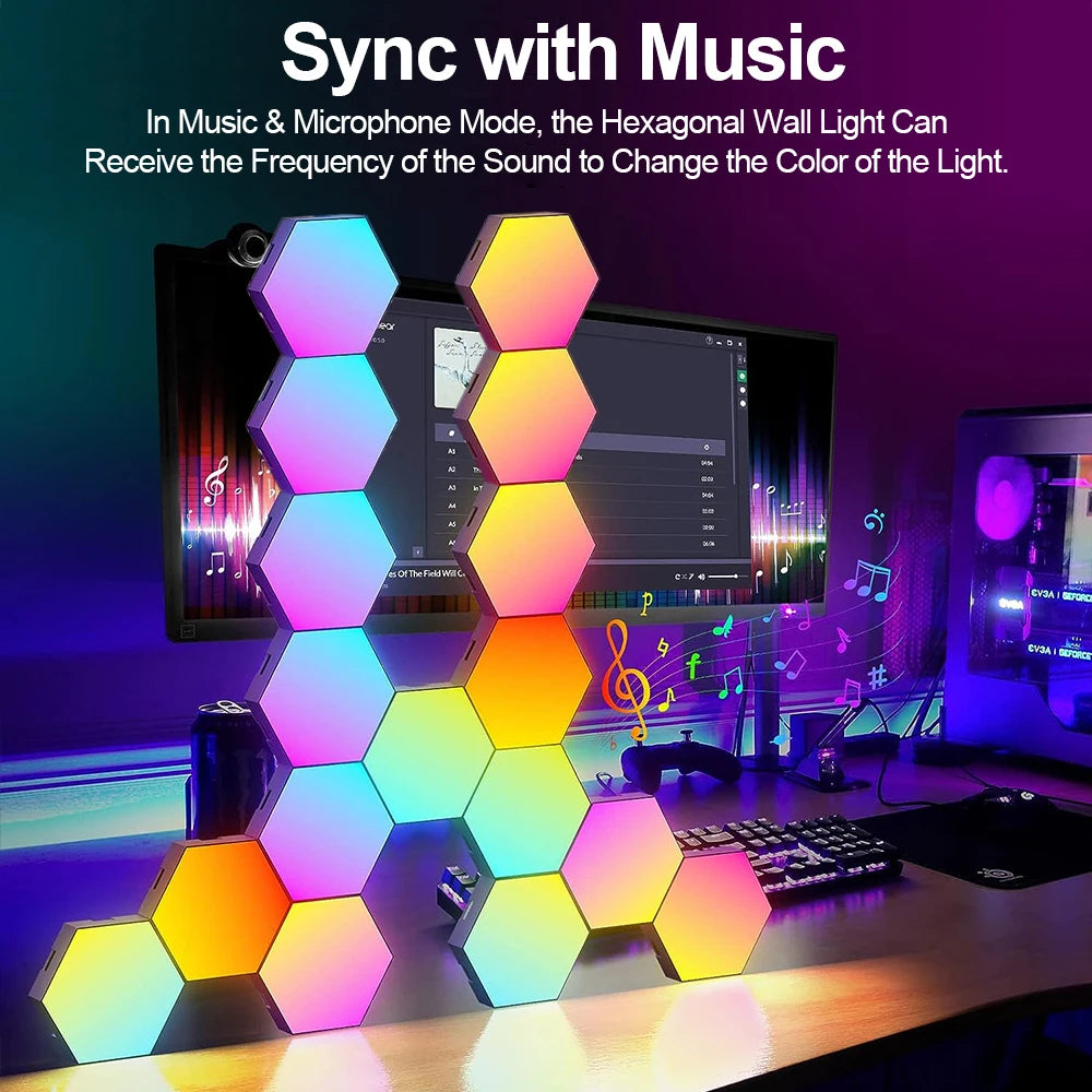 Hexagonal Smart RGB Wall Lamp