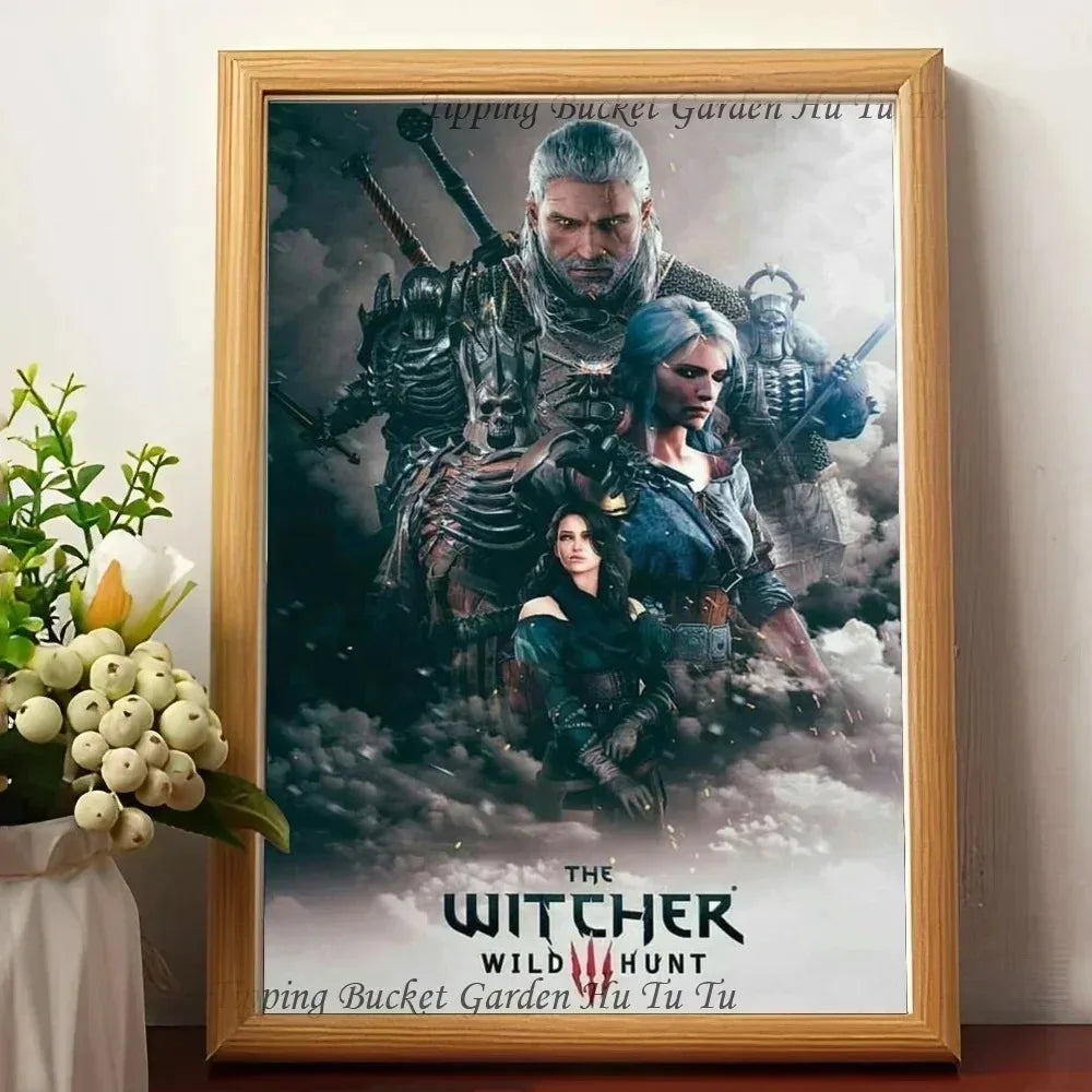Witcher 3 Canvas Print Dark Fantasy Gamer Wall Art