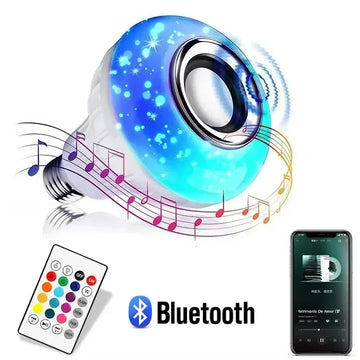 RGB Bluetooth Music Speaker Light Bulb E27 Remote Control DJ Gaming LED