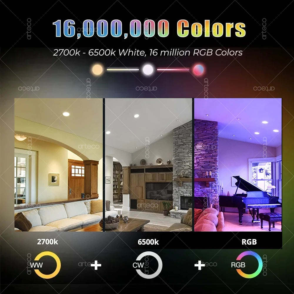 Tuya Smart RGB LED Bulb WiFi Zigbee Bluetooth Dimmable Alexa Google Compatible Light (E27 E14 GU10) 2700-6500Kk With Alexa Amazon Google