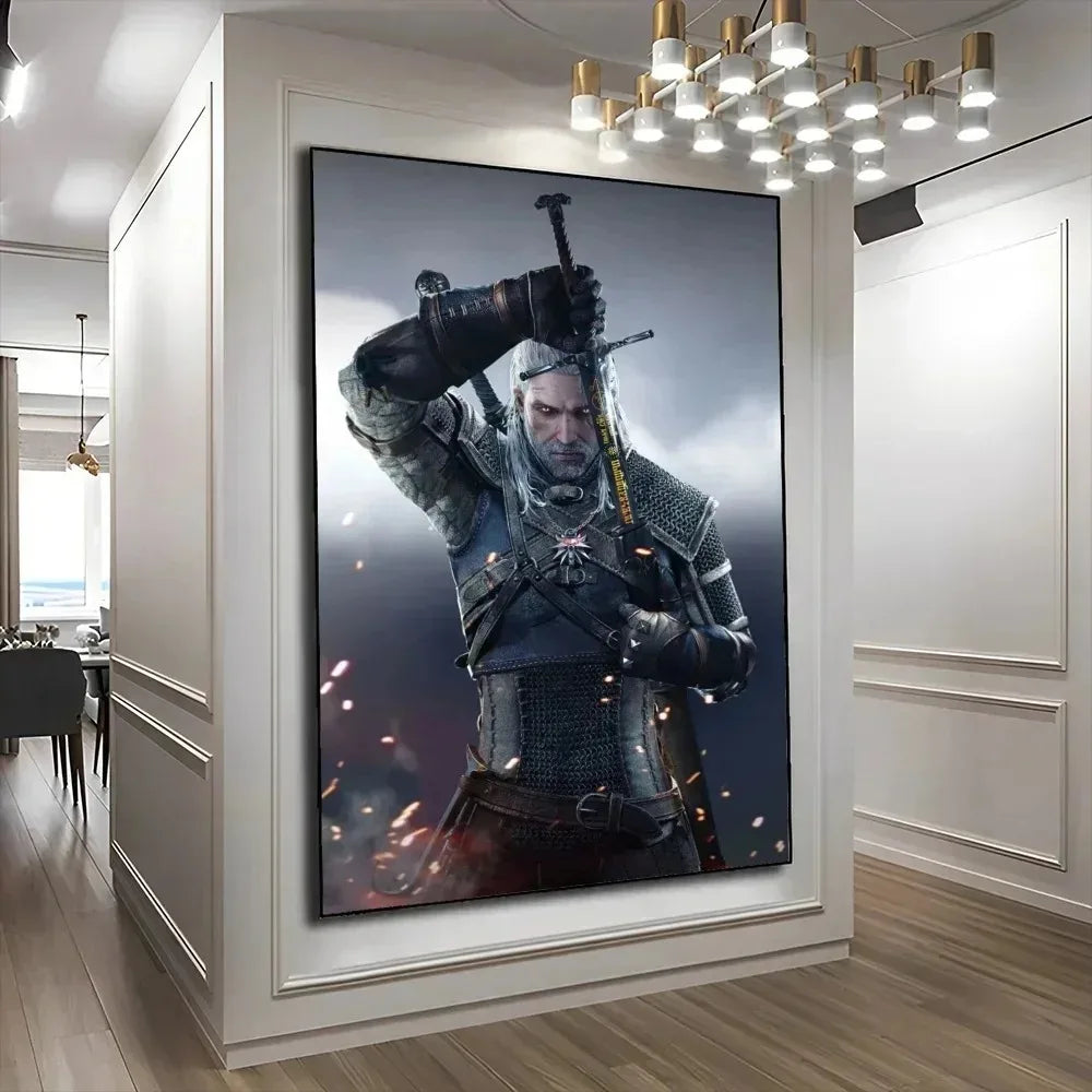 Witcher 3 Canvas Print Dark Fantasy Gamer Wall Art