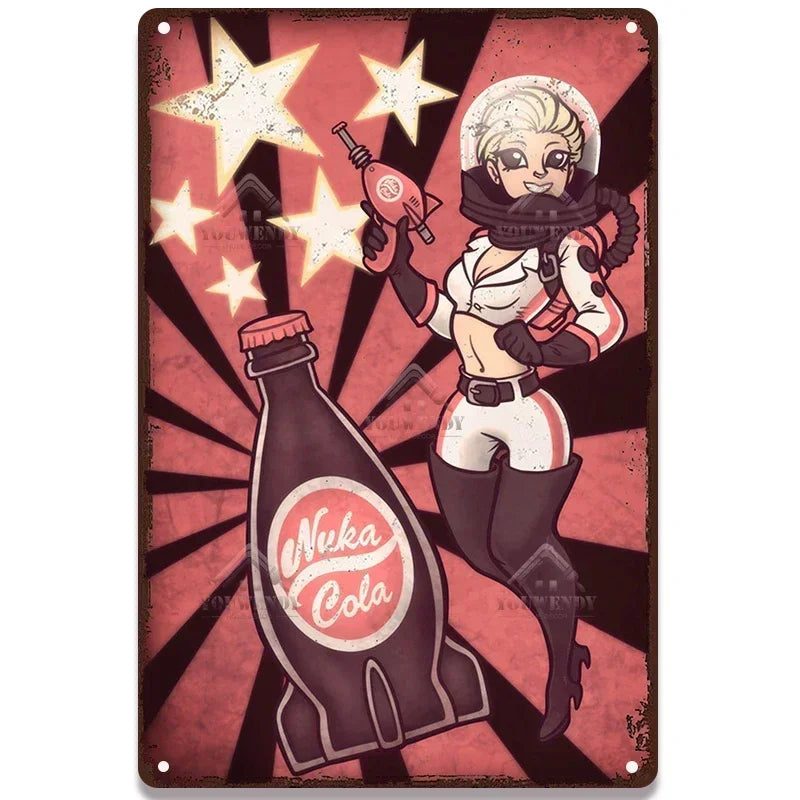 Retro Nuka Cola Metal Sign Wall Art