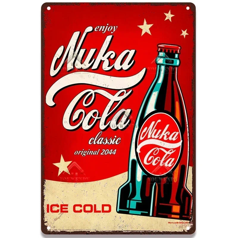 Retro Nuka Cola Metal Sign Wall Art