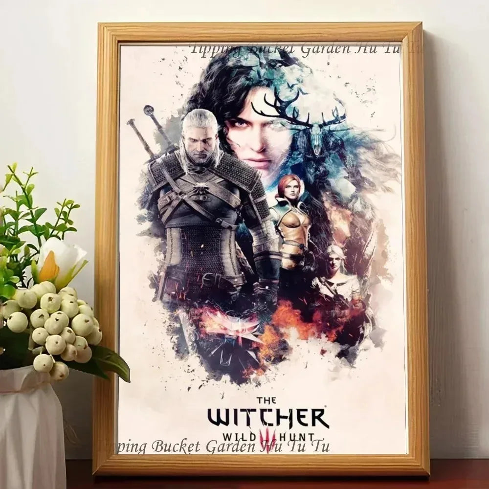 Witcher 3 Canvas Print Dark Fantasy Gamer Wall Art
