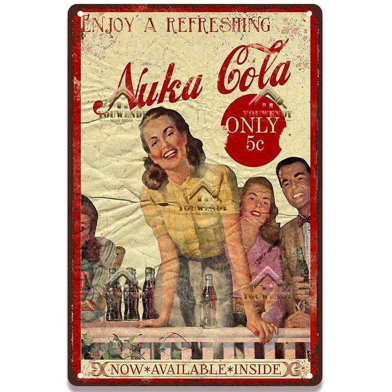 Retro Nuka Cola Metal Sign Wall Art